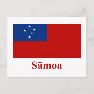 Samoa Flag with Name in Samoan Postcard