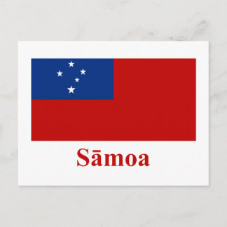 Samoa Flag with Name in Samoan Postcard