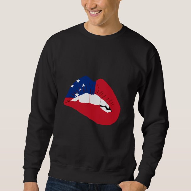 Samoa Lip Samoan Flag Samoan Pride Samoan Roots Sweatshirt (Front)