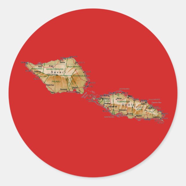 Samoa Map Sticker (Front)