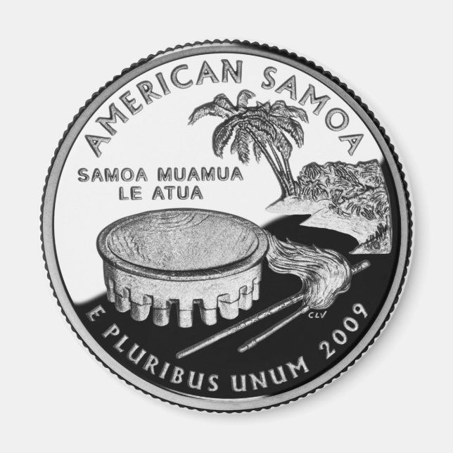 Samoa Quarter Fridge Magnet (Front)