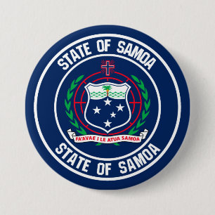 Samoa Round Emblem 7.5 Cm Round Badge