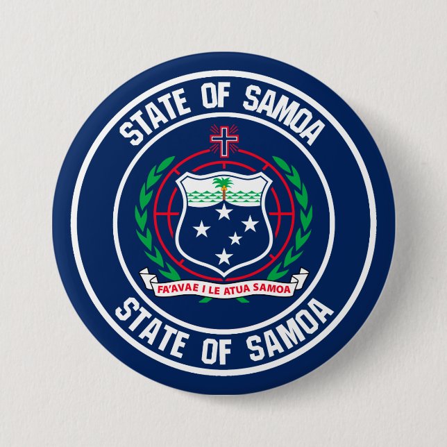 Samoa Round Emblem 7.5 Cm Round Badge (Front)
