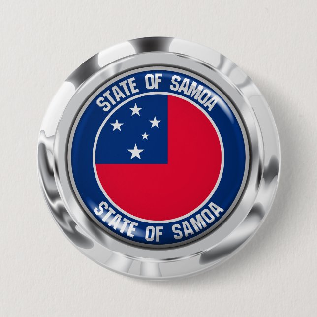 Samoa Round Emblem 7.5 Cm Round Badge (Front)