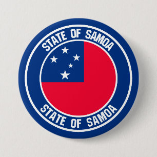Samoa Round Emblem 7.5 Cm Round Badge