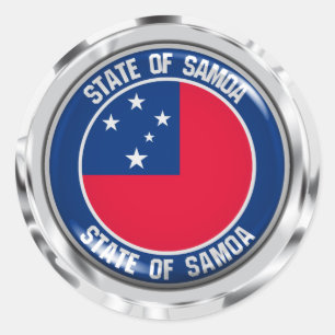 Samoa Round Emblem Classic Round Sticker