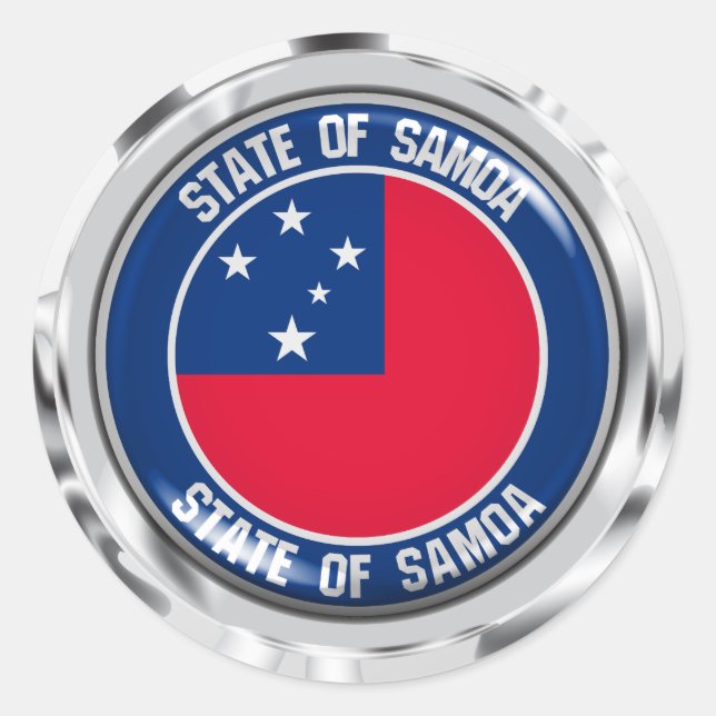 Samoa Round Emblem Classic Round Sticker (Front)