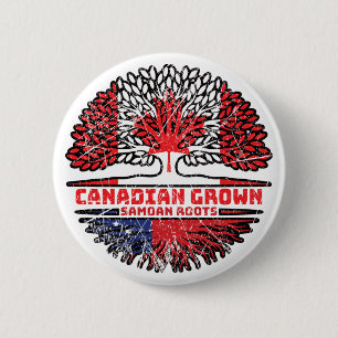 Samoa Samoan Canadian Canada Tree Roots Flag 6 Cm Round Badge
