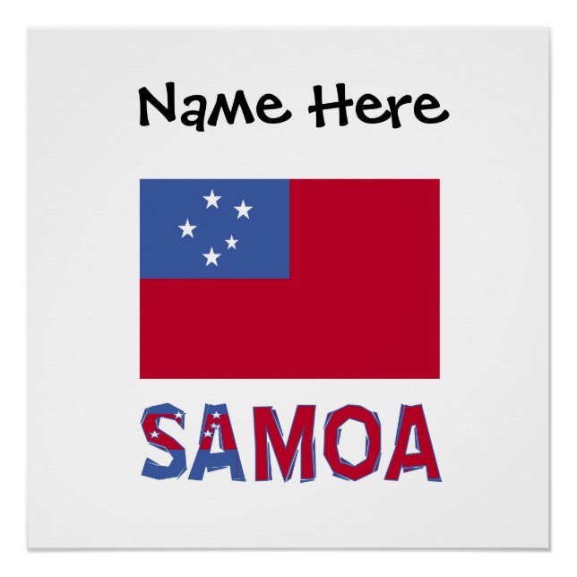 Samoa Samoan Flag Black Personalisation  Poster (Front)