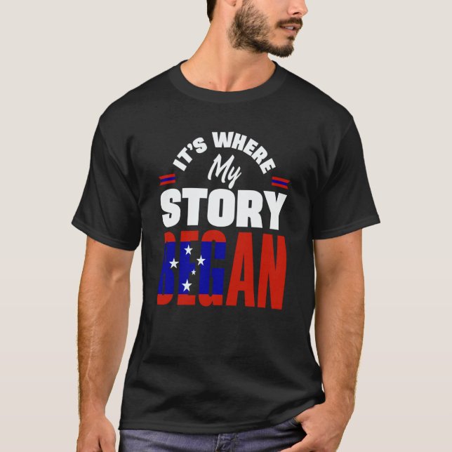 Samoa Samoan Samoa Flag Its Where My Story Began T-Shirt (Front)