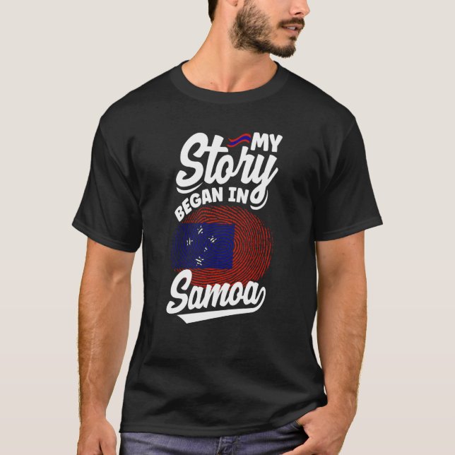 Samoa Samoan Samoa Flag My Sotry Began In Samoa T-Shirt (Front)