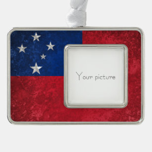 Samoa Silver Plated Framed Ornament
