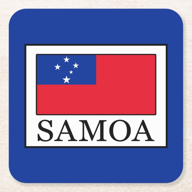 Samoa Square Paper Coaster (Front)