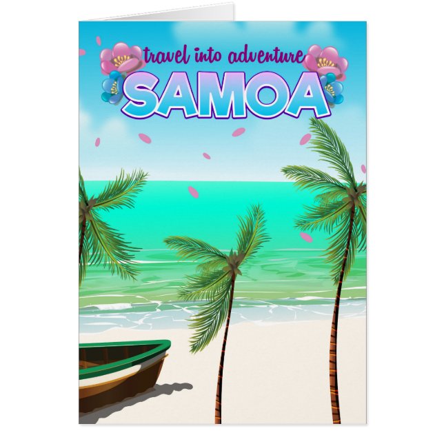 Samoa "travel into adventure" travel poster. (Front)