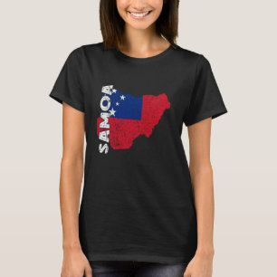 Samoan Roots Samoan Pride Vintage Map Samoa Flag T-Shirt