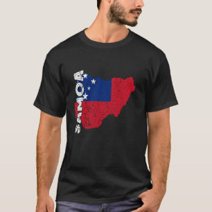 Samoan Roots Samoan Pride Vintage Map Samoa Flag T-Shirt