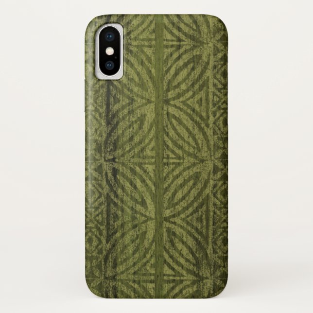 Samoan Tapa Hawaiian Faux Wood Surfboard Case-Mate iPhone Case (Back)