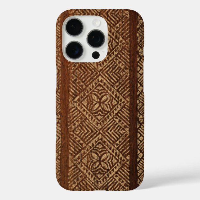 Samoan Tapa Hawaiian Faux Wood Surfboard  Case-Mate iPhone Case (Back)