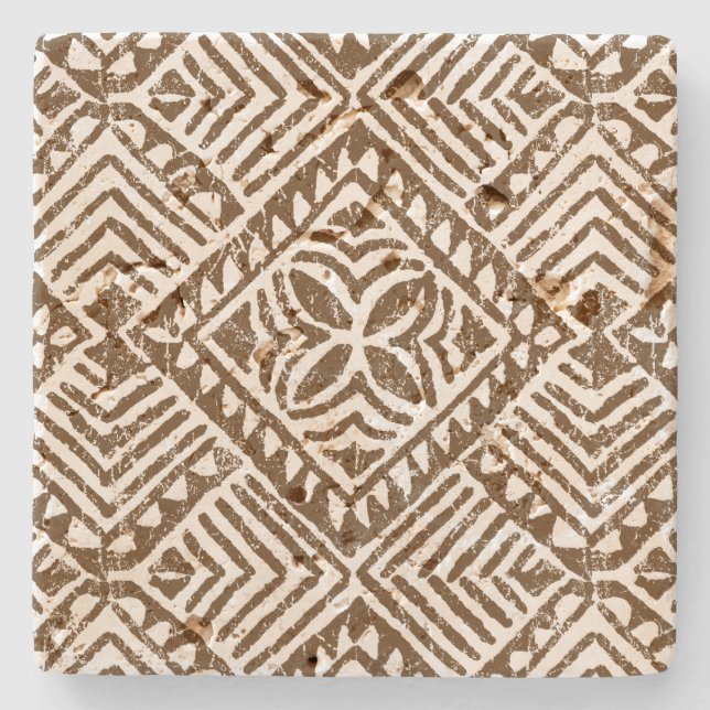 Samoan Tapa Hawaiian Tiki Bar Stone Coaters Coaster (Front)