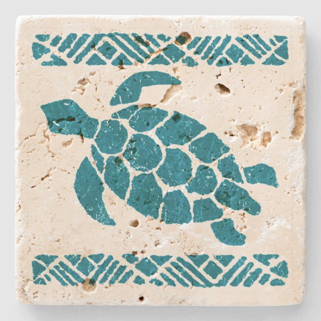 Samoan Tapa Hawaiian Tiki Bar Stone Coaters Coaster (Front)