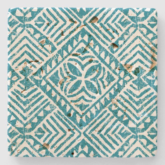 Samoan Tapa Hawaiian Tiki Bar Stone Coaters Stone Coaster (Front)