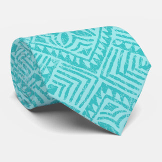 Samoan Tapa Tropical Aqua Two-sided Printed Tie
