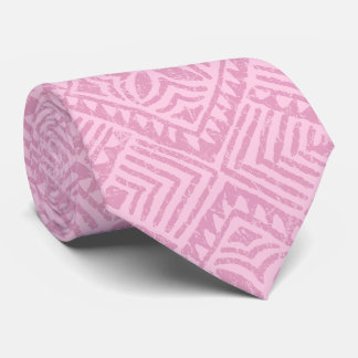 Samoan Tapa Tropical Pink Two-sided Printed Tie