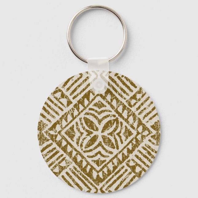 Samoan Tapa Vintage Tropical Keyrings (Front)