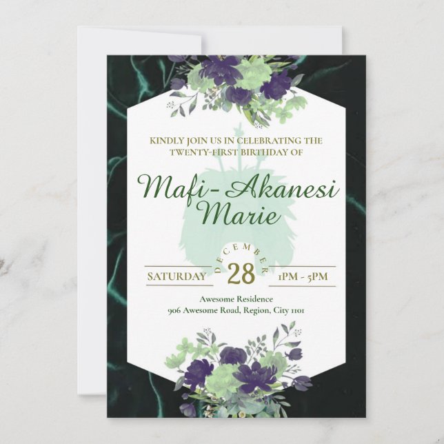 Samoan Tuiga 21st Invitation (Front)