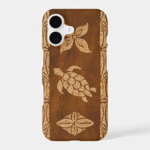 Samoan Turtle Totem Faux Koa Wood Surfboard