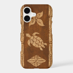 Samoan Turtle Totem Faux Koa Wood Surfboard
