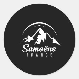 Samoëns France Ski Resort Skiing Snowboarding Souv Classic Round Sticker