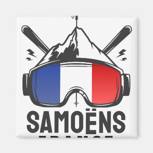 Samoëns Grand Mif France Ski Resort Retro Skiing  Magnet