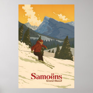 Samoens Ski Resort Travel Poster