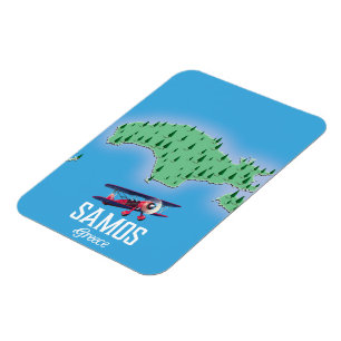 Samos Greek Island map Magnet