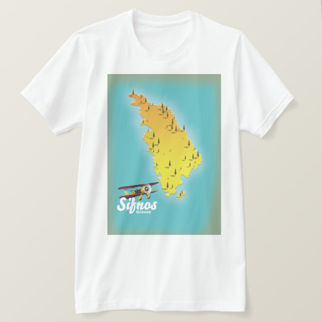 Samos Greek Island map T-Shirt (Design Front)