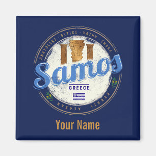 Samos island in Greece retro vintage vacation Magnet