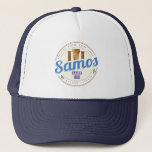 Samos island in Greece retro vintage vacation Trucker Hat