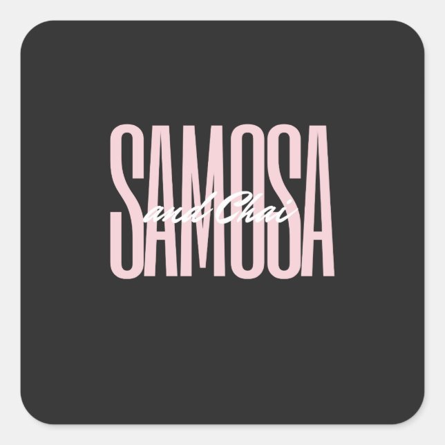 samosa and chai  T-Shirt Square Sticker (Front)