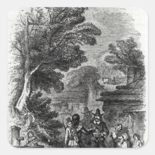 Samoset, the Indian Visitor Square Sticker