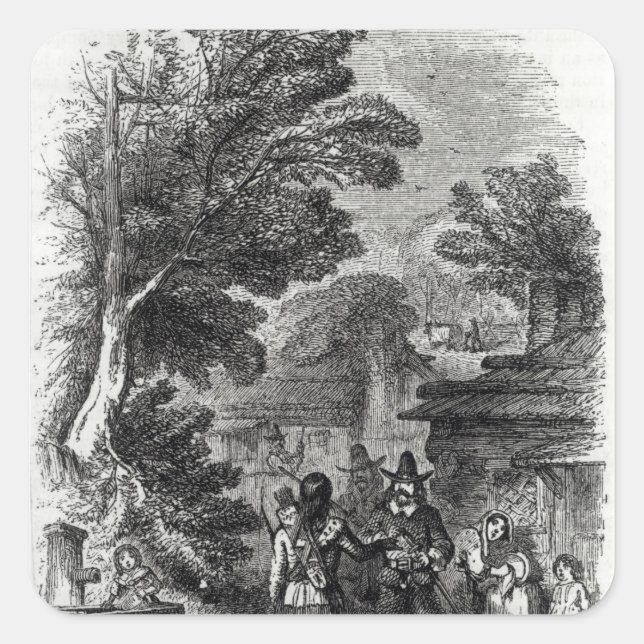 Samoset, the Indian Visitor Square Sticker (Front)