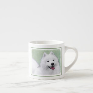 Samoyed 2 Painting - Cute Original Dog Art Espresso Cup
