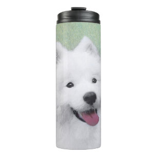 Samoyed 2 Painting - Cute Original Dog Art Thermal Tumbler