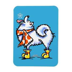 Samoyed American Eskimo Dog Snowflake Magnet