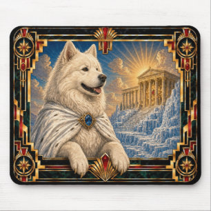 Samoyed, Art Deco Dog Mouse Pad