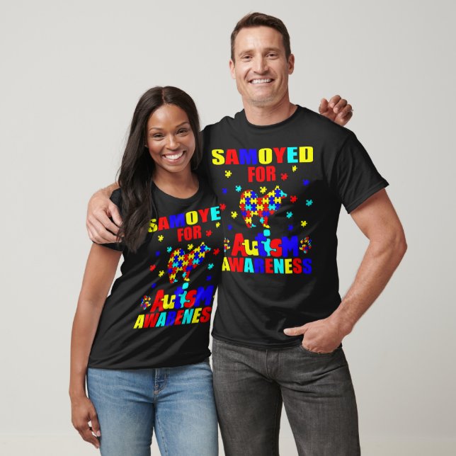 Samoyed Autism Awareness Gift T-Shirt (Unisex)