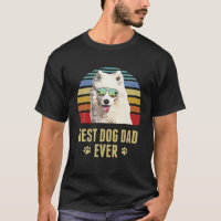 Samoyed Best Dog Dad Ever Retro Sunset