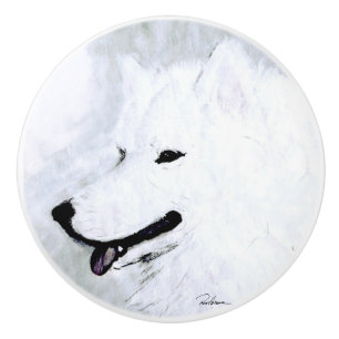 Samoyed Ceramic Knob