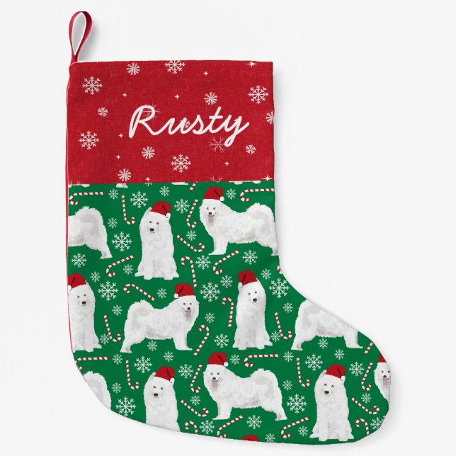 Samoyed Christmas Dog Holiday Stocking (Front)
