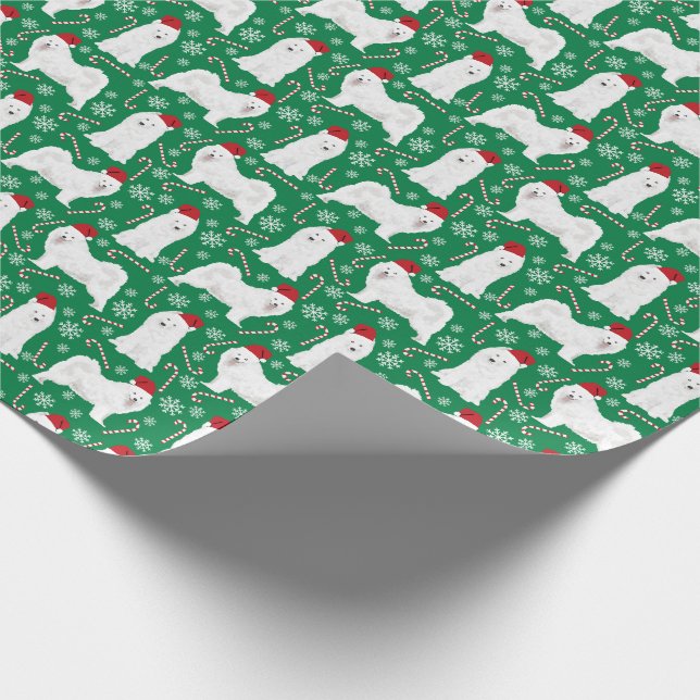 Samoyed Christmas Dog Holiday Wrapping Paper (Corner)